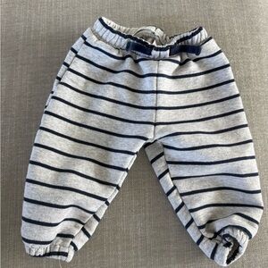 Zara Gray and Navy Striped Kids Sweatpants